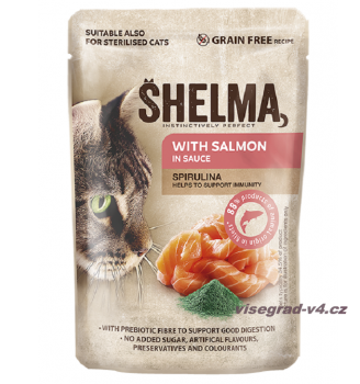 SHELMA - 85g  Lachs  Steamed fillets with salmon and spirulina in sauce - Filets mit Lachs in Sauce